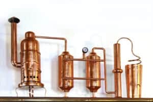 Distilling Alcohol in Alembic copper still